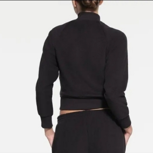 SKIMS Fleece Lounge Track Jacket Onyx Black Small NWT - Picture 5 of 7